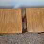 Pair of Vintage Solid Oak School Lab Stools Image 2