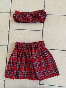 Tartan Mini Skirt and Bandeau Top Small