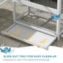 Wooden Bird Cage, with Stand, for Finches, Parakeets, Small birds - Grey Image 3