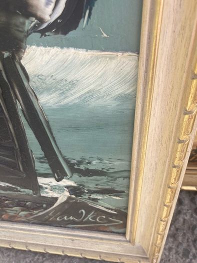 Bill hawkes artist 1960s 1970s signed framed oil paintings free postage