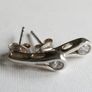 Vintage Sterling Silver 925 CZ Loop Drop Earrings 1,54g Image 8