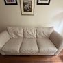 Cream Leather Sofa Set 3 Pieces Image 5