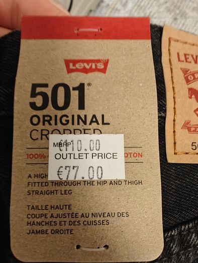 Levis brand new women 501 Crop Jeans, color black , size 26