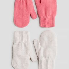 H&M 2 pack of pink mittens Size 4 months-3 years EUC