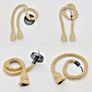 New Vintage E27 Jute rope lamp holder ceiling light 2 metre Image 2