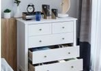 White Chest of Drawers Bedroom Dresser with 5 Drawers 80x40x80 cm
