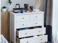 main image for ad White Chest of Drawers Bedroom Dresser with 5 Drawers 80x40x80 cm