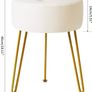 Dressing Table Makeup Vanity Stool Leather Round Footrest Chair White Image 2