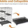 Basics 3-Tier Large Cat Playpen, Durable and Pliable cat Cage Box Crate Kennel, Black, 91 cm L x 56 cm W x 130 cm H Image 3