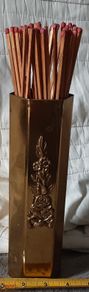 brass vintage fireside match holder