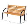 Wooden Garden Bench Park Chair 2 Seater Love Chair Outdoor Patio Porch Furniture w/ Sturdy Metal Frame (FREE POSTAGE) Image 3