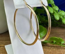 10k yellow gold large hoop earrings vintage