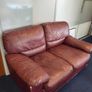 2 Burgundy Leather Sofas Image 2