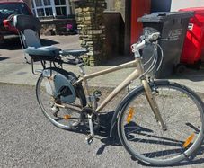 Ladies bike with rear child carrier