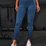 Dark blue animal print tummy control leggings size 10 Image 3
