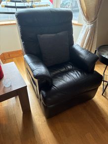 Black leather recliner