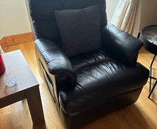 Black leather recliner