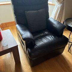 Black leather recliner