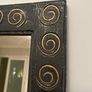 Decorative wooden mirror, grey with gold swirls Image 3