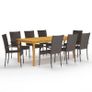 9 Piece Garden Dining Set Brown Image 5