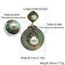 R'Laith Natural pearl shell earrings for women vintage round shape Image 3