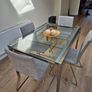 IKEA GLIVARP Extendable Dining Table Glass & Chrome Image 2