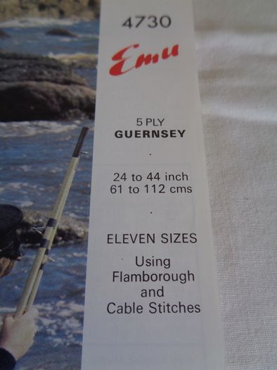 Emu Guernsey Knitting Pattern for sale