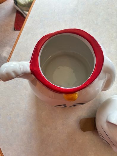 Lucky Cat Ceramic Cookie Jar with Lid