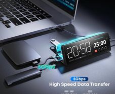 Vobot Laptop Docking Station (7-in-1), Docking Station with Screen, Multiple Built-in Apps, USB C Dock with HDMI 4K@60Hz, 90W Max Power Delivery, 1 Gbps Ethernet, USB C Hub for Mac/Dell/HP