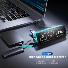 Vobot Laptop Docking Station (7-in-1), Docking Station with Screen, Multiple Built-in Apps, USB C Dock with HDMI 4K@60Hz, 90W Max Power Delivery, 1 Gbps Ethernet, USB C Hub for Mac/Dell/HP