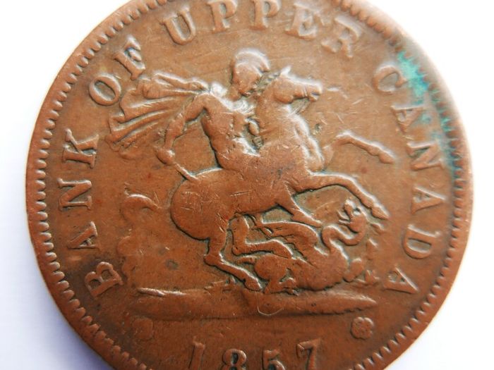 One Penny 1857 token Bank of Upper Canada