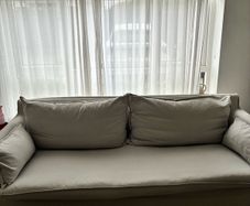 Sofa com Isaac 3 Seater Sofa in Stone 100 Cotton