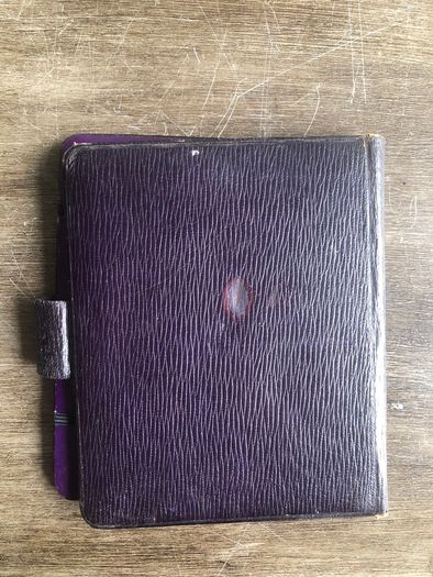 Antique Leather-Bound Handkerchief Case