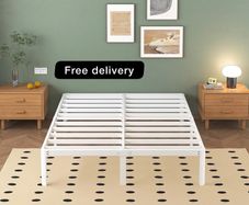 White Super King Bed Frame 6ft with Rounded Corner Legs