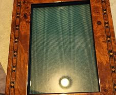 Vintage  Inlaid Burl Wood Marquetry 4x6 inches Photo/Art Print Frame, Wooden Brown Picture Table Wall Display