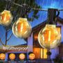Outdoor Garden Festoon String Lights 36ft Waterproof Outside Gazebo Light Mains Powered with 15+2 Shatterproof G40 LED Bulbs Hanging Patio Lighting for Indoor Cafe Pergola Backyard Balcony (FREE POSTAGE) Image 4