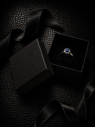 Vintage 925 Sterling Silver Blue Stone Ring, London 1981