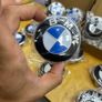 BMW Center Caps 68mm Blue Black set of 4 Image 4