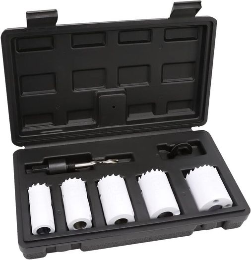 7 Piece Bi-Metal All Purpose Hole Saw Kit with Carry Case 22mm to 38mm