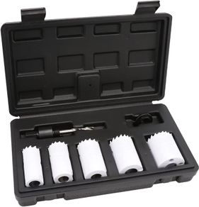 7 Piece Bi-Metal All Purpose Hole Saw Kit with Carry Case 22mm to 38mm