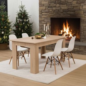 Nordic Oak Dining Set 4 Chairs