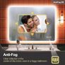 Bluetooth Bathroom Mirror with Lighting, 100 x 70 cm, IP44 Bathroom Mirror with Lighting with 5 x Magnifying Glass, De-fogging, 3 Colour Temperatures, Dimming, Vertical or Horizontal, LED Image 6