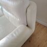 White Leather 3 Seater Couch Sofa Image 6