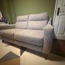 Italian-made 2-seater sofa, light grey fabric, tapered wood legs Image 4