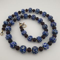 Antique Venetian African Style Thousand Eyes & African Glass Beads Necklace