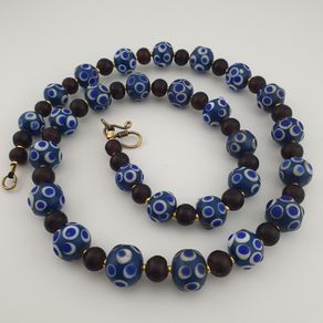 Antique Venetian African Style Thousand Eyes & African Glass Beads Necklace
