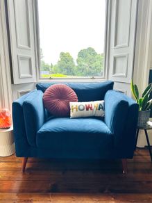 Modern armchair in navy blue