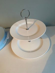 Newbridge silverware two tier cake stand with original box