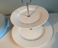 Newbridge silverware two tier cake stand with original box