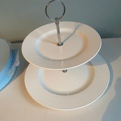 Newbridge silverware two tier cake stand with original box